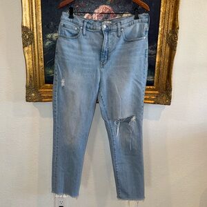 Madewell The Perfect Vintage Jean Distressed Light Wash Size 32 Used